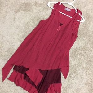 Pretty Angel little red boho layered dress